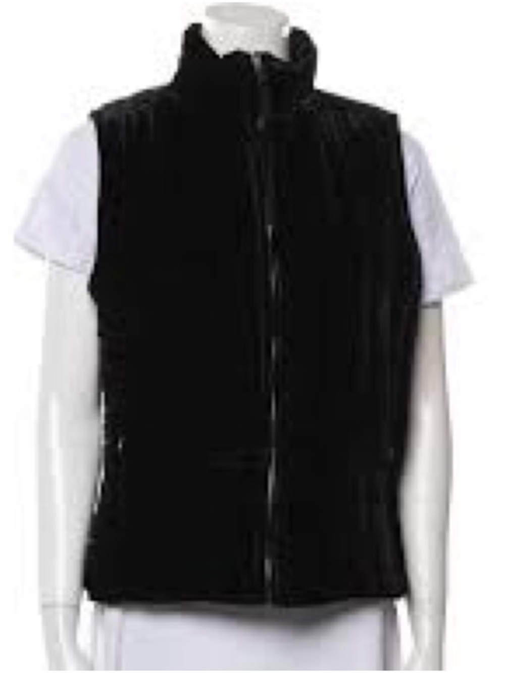 Ralph Lauren Black Velvet reversible quilted Zip-Front Sleeveless Vest